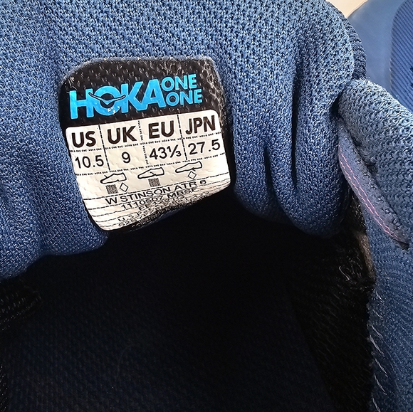 Hoka One One Stinson ATR 6 Trail Running Shoes Hiking Sneakers Blue Size 10.5 - Picture 7 of 7